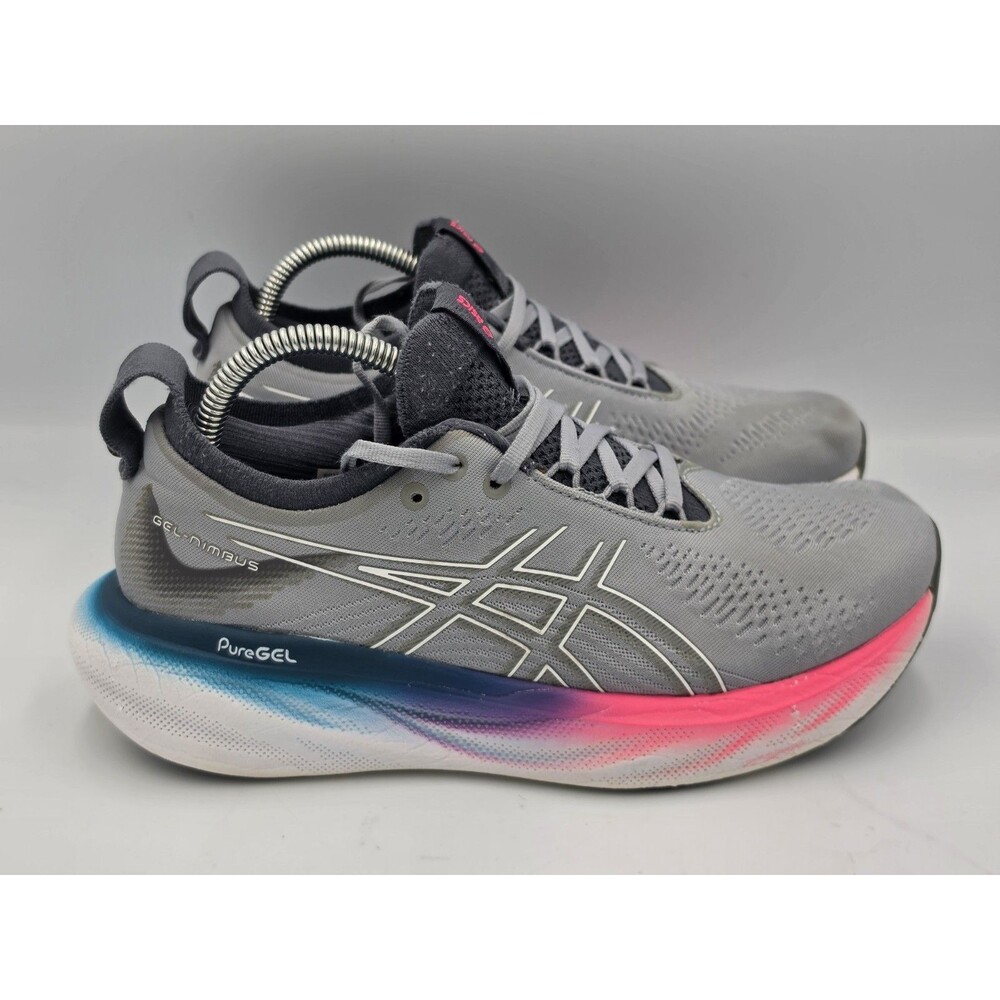 Asics Shoes Gel Nimbus 25 Sheet Rock Womens 8 Gray Blue Pink Running No Insole